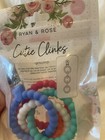 Ryan And Rose Cutie Clinks Teether   Clip Perfect For Babies 0m  Watercolor New 