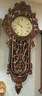 Antique New Haven Cast Iron Metal Front Ornate Wall Clock 8-day Timepiece