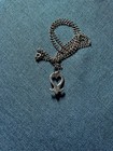 Antique American Indian Sterling Silver Sandcast Necklace Or Charm