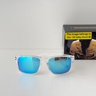 Oakley Holbrook Oo9102 Polarized Sunglasses Clear Frame Lake Blue Lens