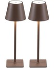  2 Pack Cordless Table Lamp portable Led Desk Lamp  4000mah Battery Brown-2