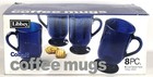Set Of 8 Nib Anchor Hocking Cobalt Blue Footed Irish Coffee Latte Cups Mugs 10 5