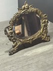 Antique Victorian Brass Cherub Dresser Or Vanity Ornate Baroque Mirror Vintage