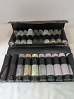 Antique Doctor s Medical Kit Leather Travel Case W  20 Empty Glass Vials