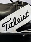 Titleist Vintage Leather Overnight Duffel Golf Shoe Bag Rare Black White 80s