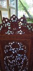 Antique   Vintage Anglo Indian Firescreen Divider Carved Hardwood Tri Fold