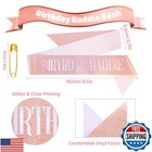 Fasoty Birthday Baddie Sash - Rose Gold Glitter Sash With Dazzling Colorful F