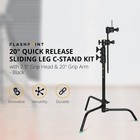 Flashpoint 20  Sliding C-stand Kit W 2 5  Grip Head  20  Grip Arm  Black