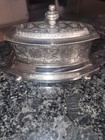 Vintage Moroccan Silver-plated  Signature Casket Trinket Box Very Ornate