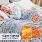 Soft Sherpa Throw Blanket Fleece Reversible Throw   50 x60   01- Plush Navy