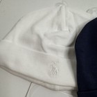 2 Ralph Lauren Baby Beanie Hat Pony Logo Navy Blue White Cotton New
