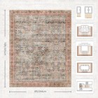 Area Rugs For Living Room - Washable Vintage Retro Large Rug  8x10 A-rust Clay