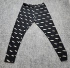 Adidas Logomania Leggings Womens M Black White All Over Print Repeating Logo