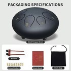 Steel Tongue Drum 6 In 8 Notes Rain Drum W drum Mallets   Bag For Gifts Black