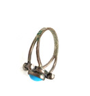 Vintage Deep Blue Turquoise 4 Ball Sterling Silver Ring new sze  6 5