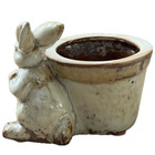 Vintage Ceramic Bunny Rabbit Planter Pot Small Art Pottery Easter Decor