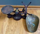Vintage Antique Jacobs Brothers  3 Red Cast Iron Scale With Scoop Usa New York