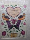 Original Hand Painted Marriage Certificate Blank Vintage Love Folk Art 16 x13 