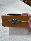 Harley-davidson Coaster Set W  Wood Case  Chrome And Black  100 Year Anniversary