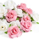 50pcs Mini Pink And White Roses Artificial Flowers Bulk  1 6  Small Silk Fake 