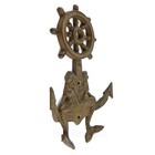 Double Mermaids Anchor Ships Wheel Wall Hook Nautical Key Towel Coat Hanger