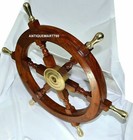 Brass Handle Wall Decor Handmade 18 nautical Wooden Ship Wheel With Six Spoke