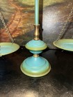 Vintage Metal Balance Scale Brass blue-green