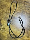 Vintage 925 Silver Turquoise Bolo Tie 36 Inches Long Leather
