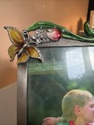Jeweled Enamel Floral Picture Frame Butterfly Rhinestone Garden Decor4x6