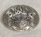 Harley-davidson 2009 Oval Belt Buckle   Pistons   Flames Design Model 97797-09vm