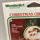 New Three  3  Christmas Ornaments W frames Needlecraft Kit 5535 Wonder Art Nip