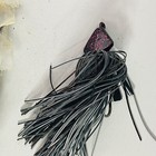 6 Lure Lot Vintage Persuader Weedless Living Rubber Bass Jigs Black Red Flake