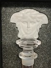Versace Rosenthal Medusa Head Wine Bottle Stopper 5  Frosted Crystal With Coa