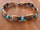 Copper Magnetic Bracelet  Native American Turquoise Stone Arthritis Pain Relieve