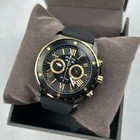 Bulova 98b278 Marine Star Black Gold Dial Silicon Men   s Chronograph Quartz Watch