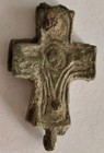 Small And Rare Ancient Byzantine Bronze Enkolpion Reliquary Cross 1000-1200 Ad