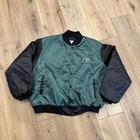 Vintage Garth Brooks Bomber Jacket Mens 3xl Green Black Satin Country Music 90s