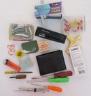 Grandpa   s Junk Drawer 20pc  Lot Leather Wallet Screwdrivers Stapler Cross  more 