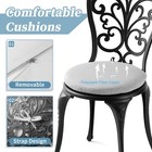 3 Piece Metal Patio Set Bistro Table And 2 Chairs With Cushion
