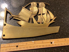 Vintage Brass Nautical Maritime Figure Emblem Boat Clipper Ship