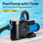 1 5 2 0 2 5 Hp Swimming Pool Pump Self Priming W  Timer 115 230v In above Ground