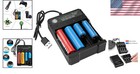 4pc Rechargeable Li-ion Batteries 3000mah Multipurpose Battery 3 7v dual Charger