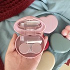 Cute Candy Colored Contact Lens Case Mirror Companion Box Travel Easy Storage