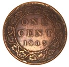 1903 Canada Large One Cent Coin Edward Vii Canadian 1 Penny Km  8 Bronze 25 4mm