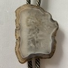 Vintage Americana Agate Slice Western Bolo Tie W metal Ends