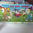 Vintage Tps Japan 1950 s Tin Wind-up Toy Skip Rope Animals Nm In Box  Works Well