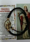  St  Santa Barbara Pulsera Negra  saint Barbara Black Bracelet Adjustable 