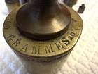 Antique Halmarked Brass Apothecary Scale Weights In Wood Box 500 To 10 Grammes