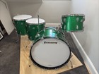 1973 Vintage Ludwig Green Sparkle 3ply Bonham Drum Kit 14x26 10x14 16x16 16x18