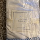 Pottery Barn Baby Blue Gingham Tailored Crib Bed Skirt New
